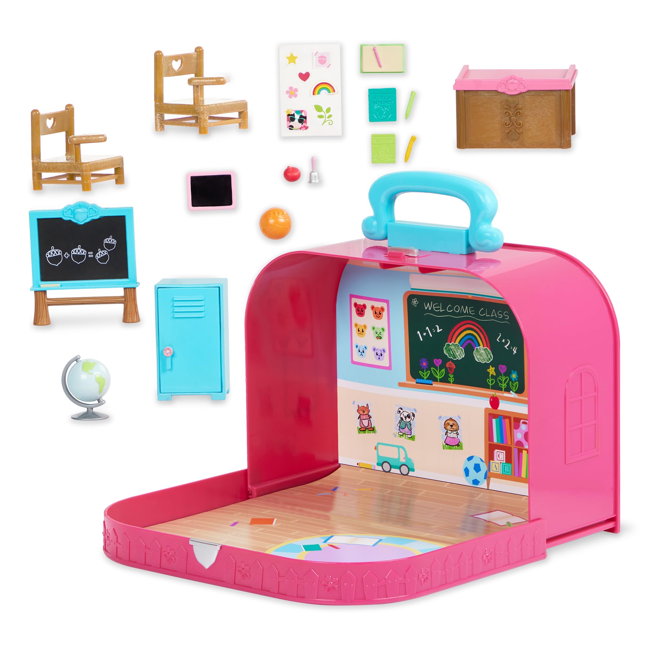 Li'l Woodzeez - Travel Suitcase Classroom Playset - Travel